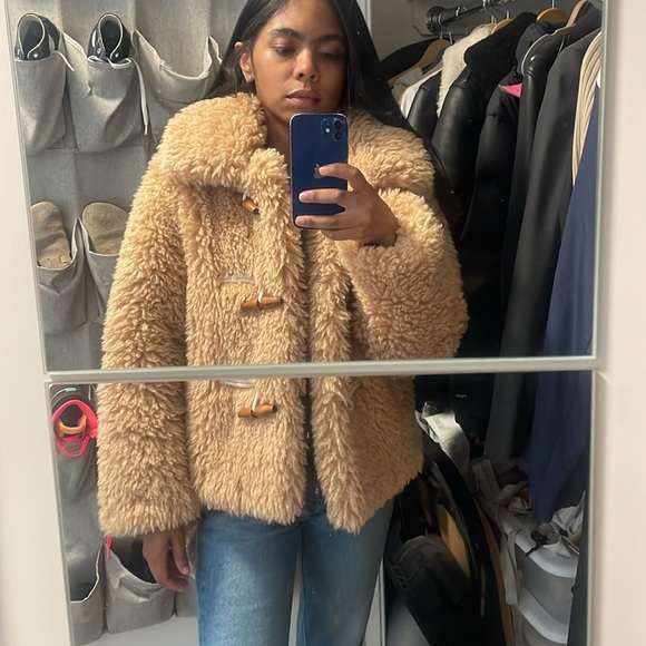 MANGO Bolita Faux Shearling Jacket XS NWT - Picture 6 of 7